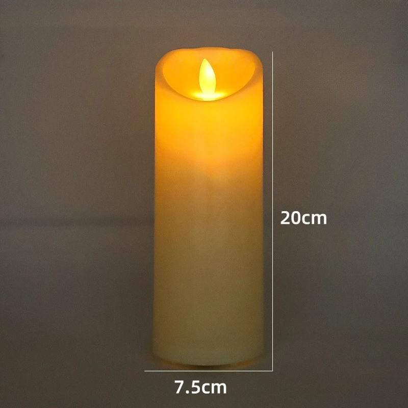 Rechargeable LED Flickering Candle with Remote Control - Decorative Ambiance Lighting