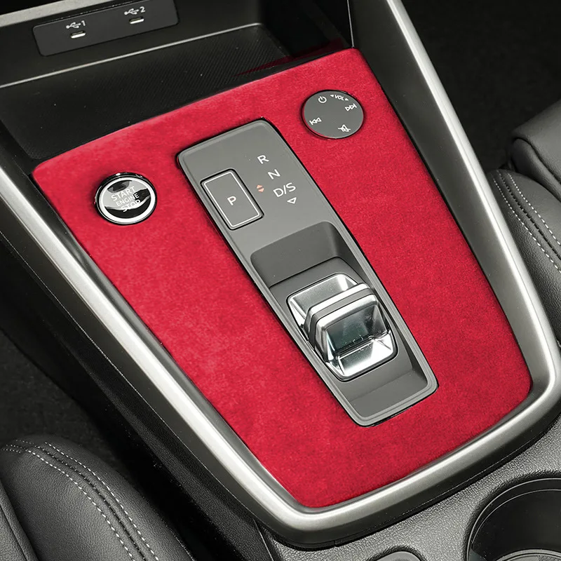 

For Audi A3 8Y A3L Car Center Console Gear Shift Panel Cover Trim Sticker Made of Alcan tara Auto Interior Accessories