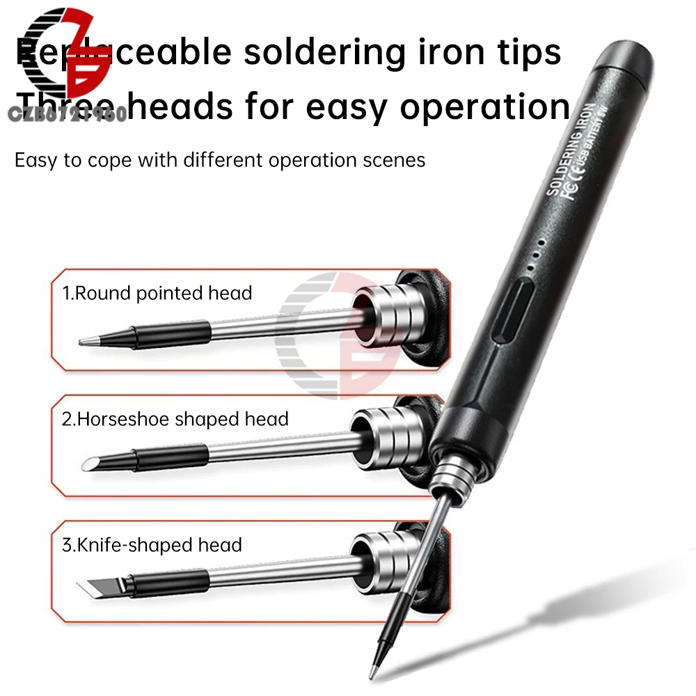 USB Soldering Iron 5V 8W Wireless Electric Soldering Iron Set 300-450℃ Temperature Adjustable Battery Solder Welding Tools Kit soldering iron