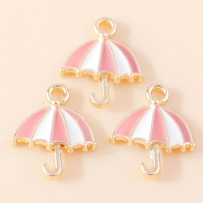20 Stück 15 x 19 mm niedliche bunte Emaille-Regenschirm-Charms-Anhänger für Schmuckherstellung, Halsketten, Ohrringe, Armbänder, DIY-Bastelbedarf