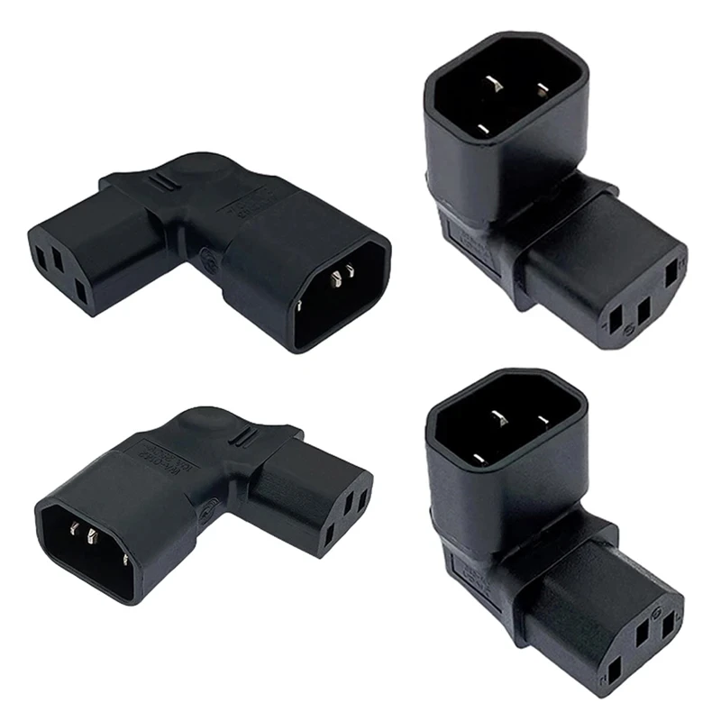 Right-Angle IEC 320 C14 to C13 AC Power Adapter