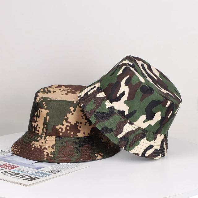 Summer Camouflage Bucket Hat Anti-UV Women Men Beach Sun Visor Hat