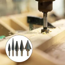 

5pcs Inch Hss Cobalt Step Drill Bit Set Multiple Hole 50 Sizes with Aluminum Case for Metal Woodworking