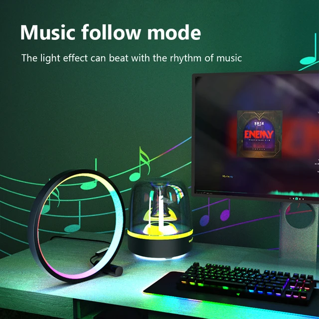 Smart LED Night Light RGB Desktop Atmosphere Desk Lamp Bluetooth ...