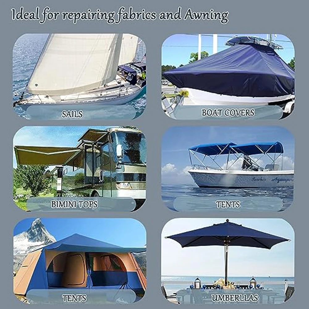 Fabric Repair Tape Repair Boat Covers Canvas Tent Repair Tape Pop Up Camper  RV Awning Repair Tape Tarp Canopy Tear & Vinyl Waterproof Bimini Tops Sail