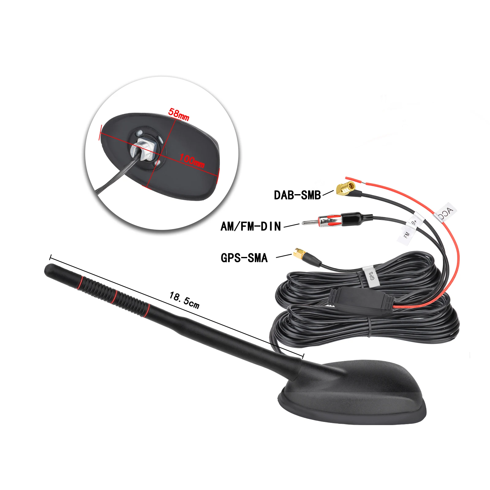Waterproof Car Antenna for FM AM DAB GPS Stereo Receivers