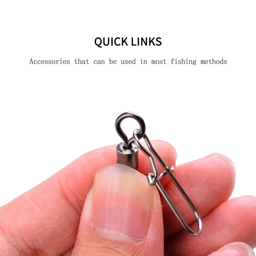 Aorace Stainless Steel Fishing Connector Pin Set - Bearing Rolling Swivel Snap Pins Tackle Accessories Collection
