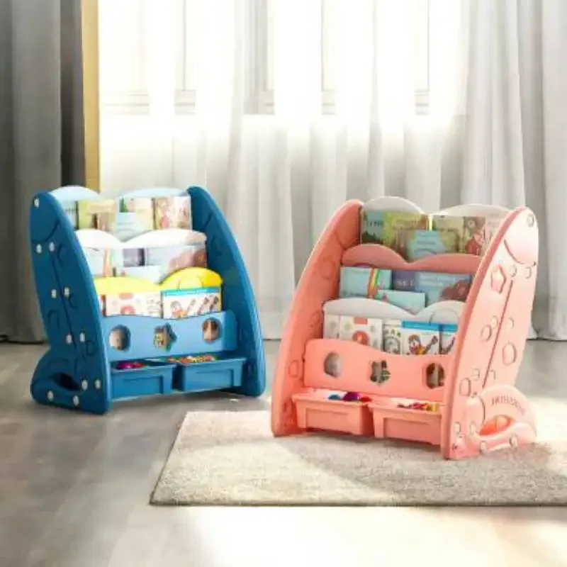 книжные шкафы Furniture Children's Bookshelf Picture Book shelves Simple Floor Home Bookcase Bedroom Students Storage Muebles