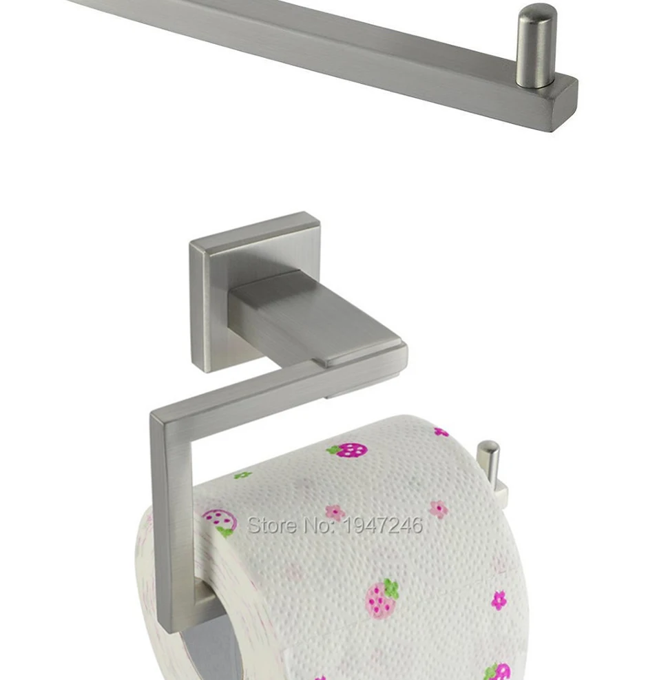 SUS 304 Edelstahl Wand Halterung Wc Papier Halter Tissue Rollen Halter Gebürstet Nickel – Detail 4