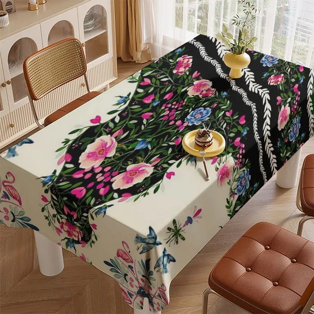 Nappe florale colorée, nappe de cuisine de Restaurant, salon, décoration de la maison, décoration de fête rectangulaire 2