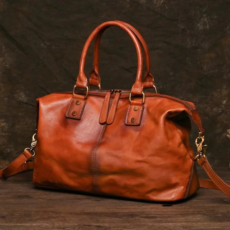 Travel Bag For Men Leather Duffel Shoulder Luggage
