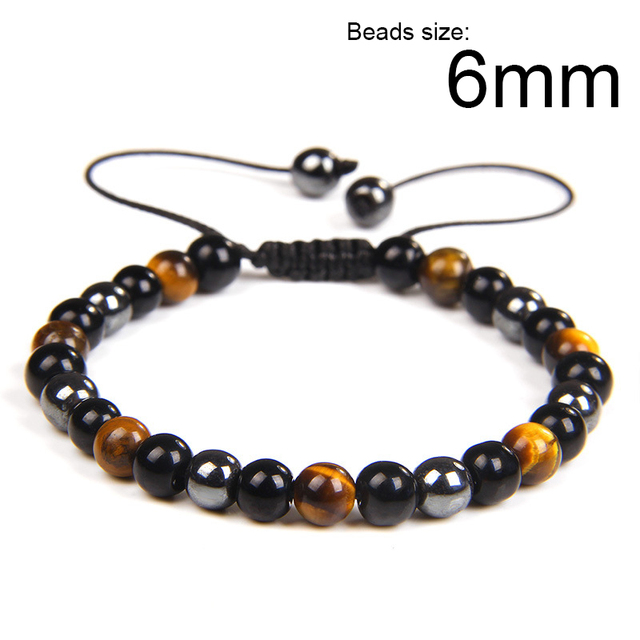 Obsidian Stone Bracelet Magnet Tiger Eye Beaded Bracelets Slimming Bracelet Healthy Weight Loss Jewelry Women Men