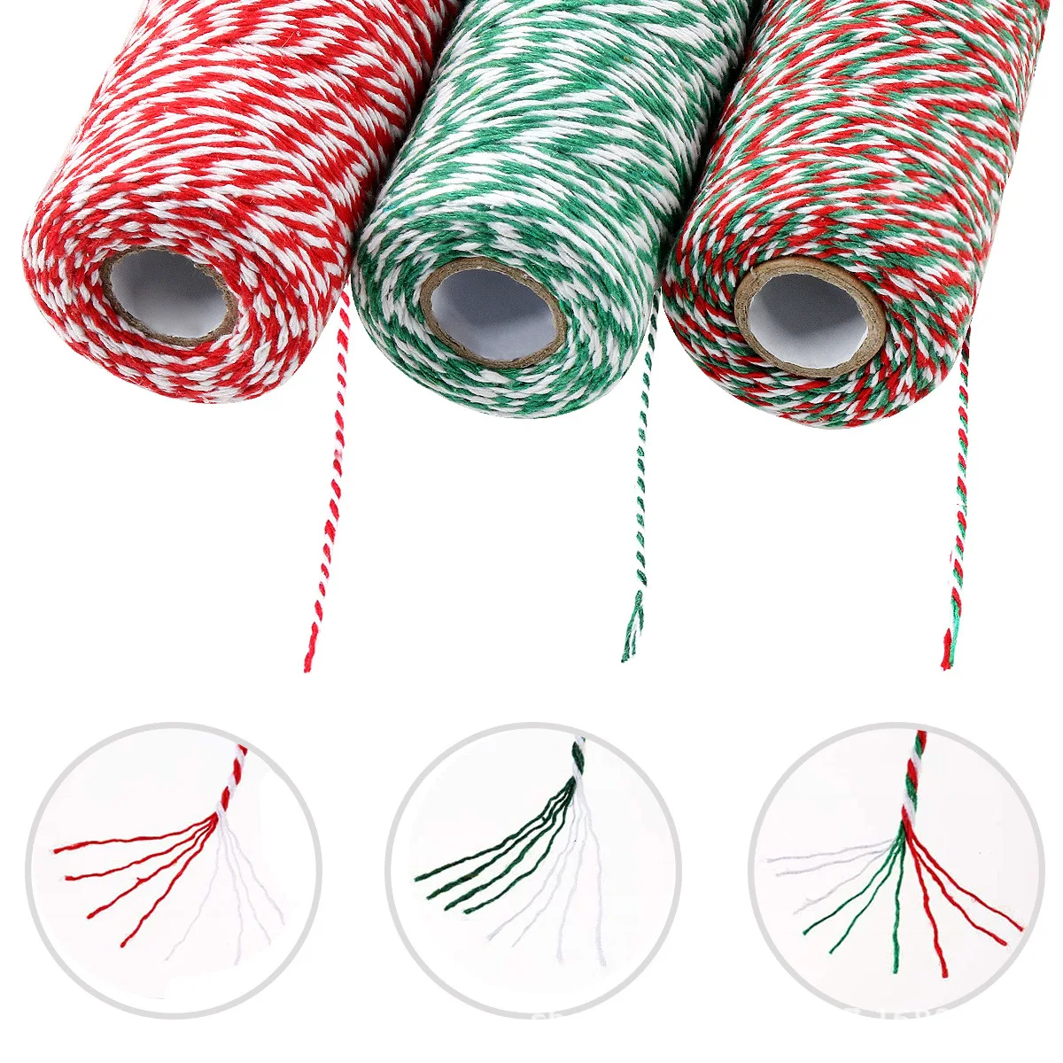 1.5mm Cotton Rope Packaging Cord Two-color Craft Twine Gift Packaging