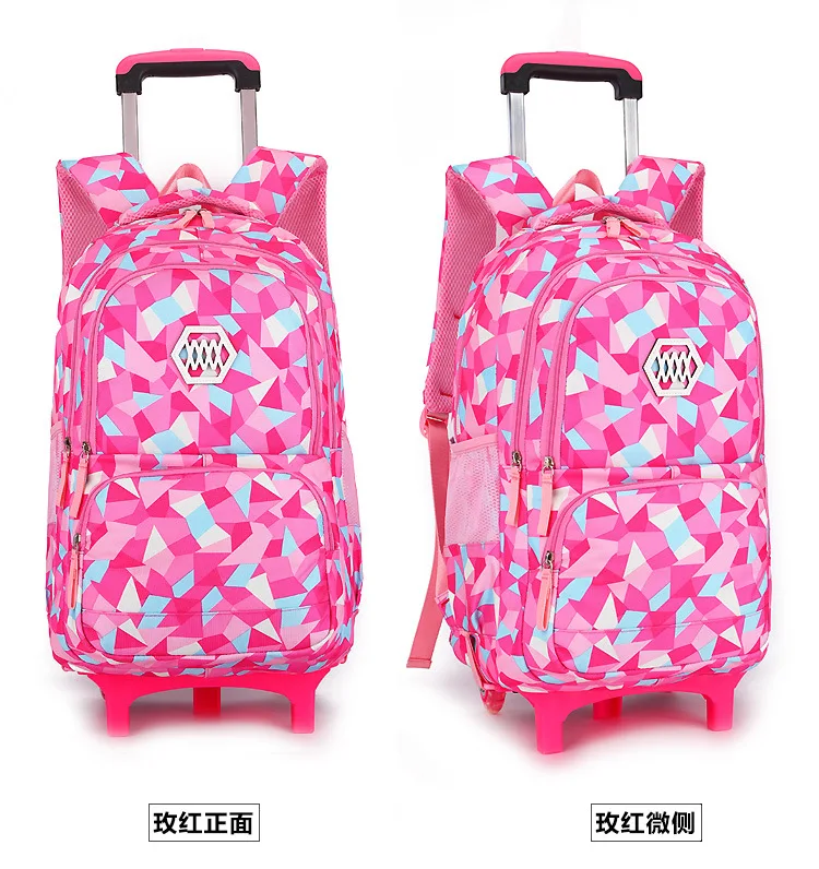 Children School Rolling Backpacks Trolley Bags with Wheels Waterproof School Bag For Teenage Girls Kids Travel Wheeled Bag