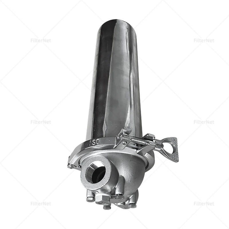 고온 고유량 카트리지 필터용 프리필터 304 스테인리스 스틸 온수 필터 하우징, DN15 DN20 DN25, 10 인치 