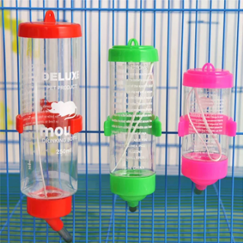 3 Sizes-Plastic Hanging Hamster Guinea Pigs Rabbit Water Bottle Dispenser Feeder 