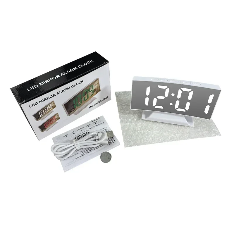 Digital LED Alarm Clock with Temperature Display