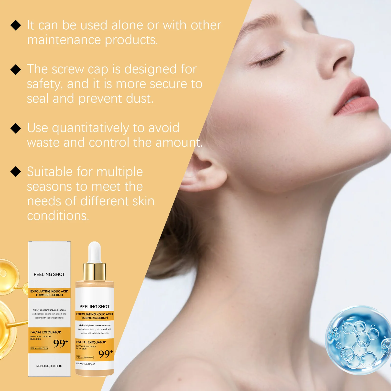 Radiant Glow Turmeric Skincare Set - Exfoliating Serum & Moisturizing Cream for Dull & Acne-Prone Skin