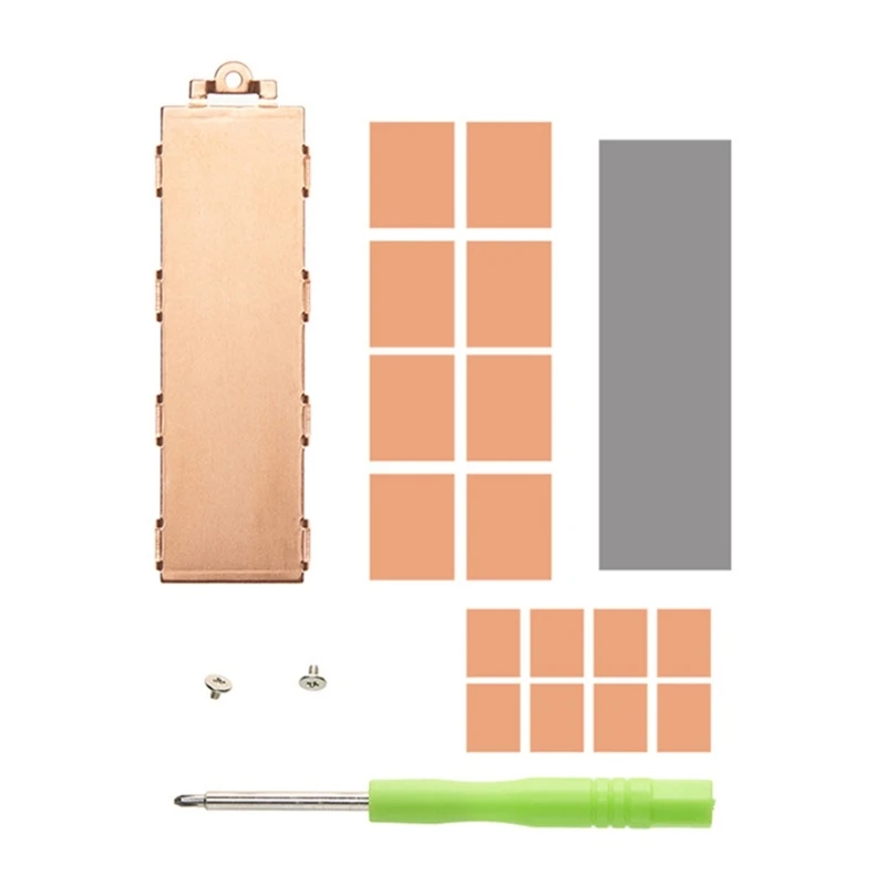 

B0KA .2 NVMe 2280 SSD Heatsink Thermal Shields 2280 SSD Heat Sink Copper Heatsink Solid Hard Drive Cooling Heatsink