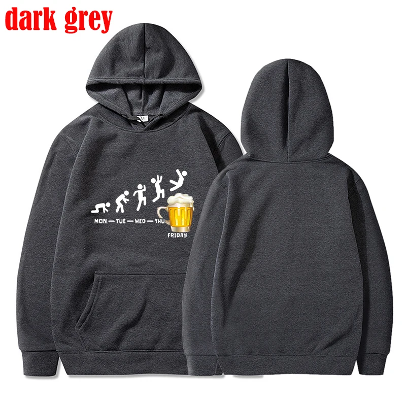 Friday Beer Print Men\'s Hoodies Funny Graphic Print Shirts Women Men Pullovers Streetwear Hooded Sweatshirts