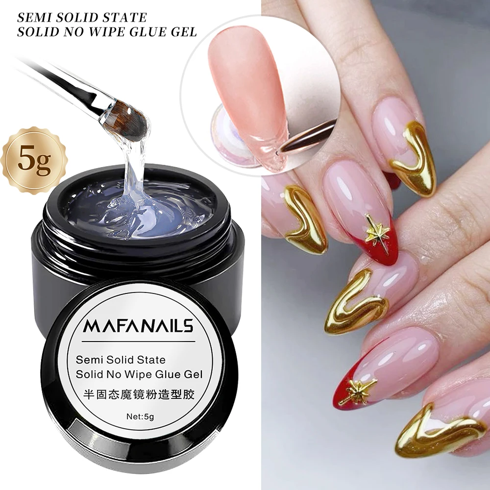 19g/5g Solid Nail Glue Gel for Diamond Rhinestones Nail Charms DIY Press on Nails No Wipe Glue Gel Manicure Strong Adhesive Gel 3