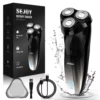 SEJOY 3D Electric Shaver Wet &Dry Rotary Shavers Pop-up Trimmer Waterproof Gifts 1