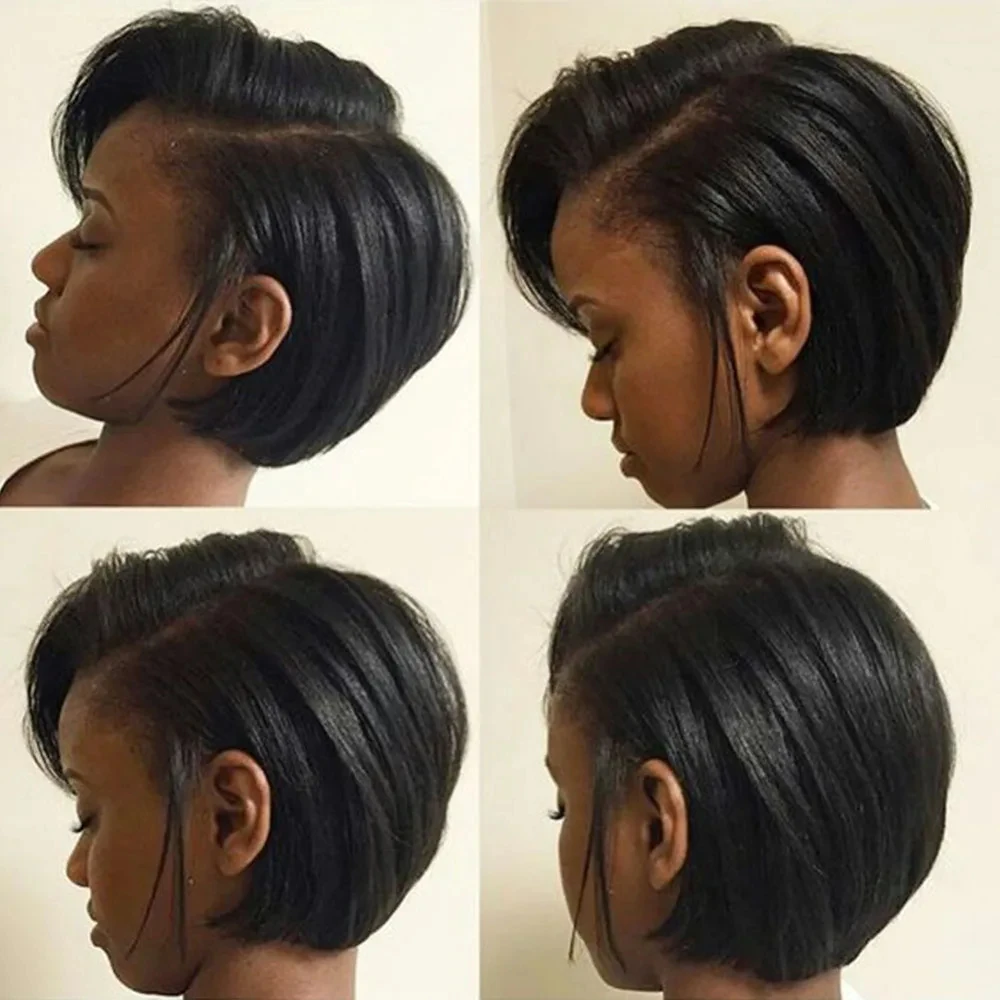 Pixie Cut Wig Transparent Lace Human Hair Wigs For Women Straight Short Bob Wig 13x4 Lace Prepluck Brazilia Human Hair