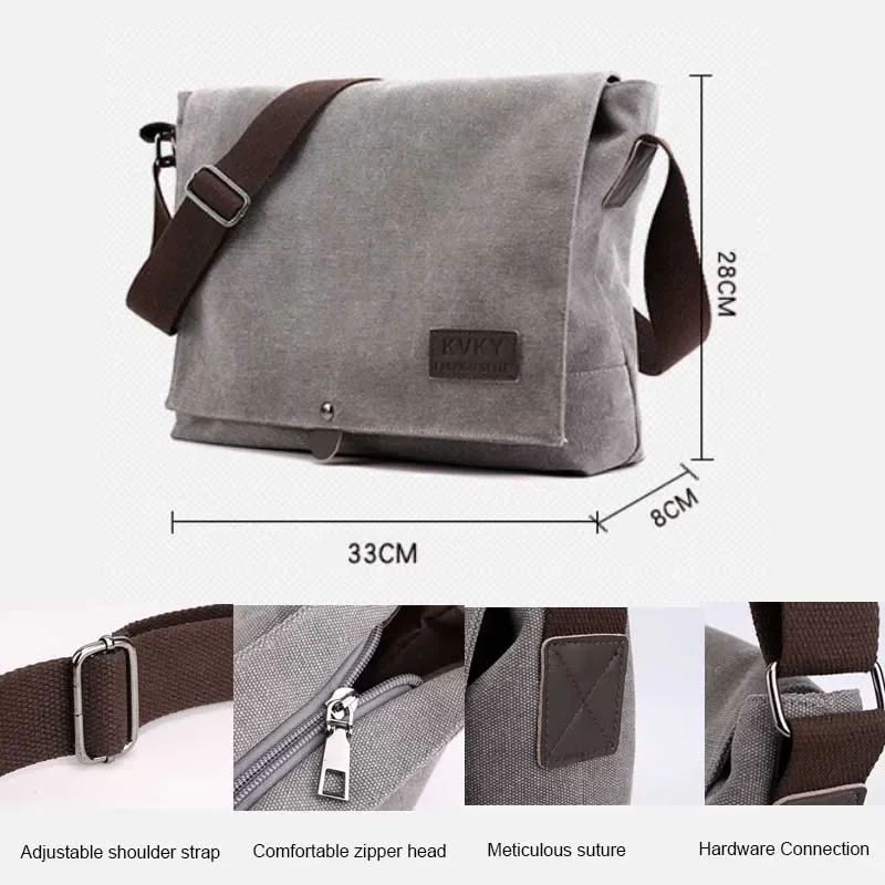 New Fashion Cross Body Bag New Men Canvas Crossbody Shoulder Messenger Bags Man Casual Solid Multi Function Portable Male Bag - 5