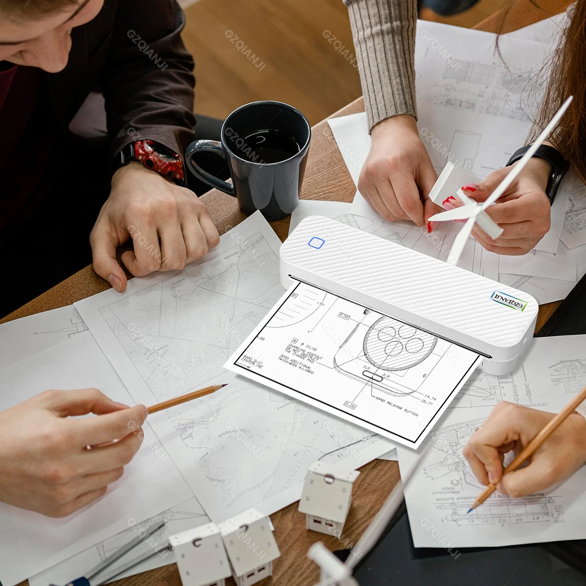 300DPI/203DPI Inkless A4 Portable Thermal Printer Bluetooth Tattoo Stencil Printer PDF Photo Document Machine Memo Tattoo Print