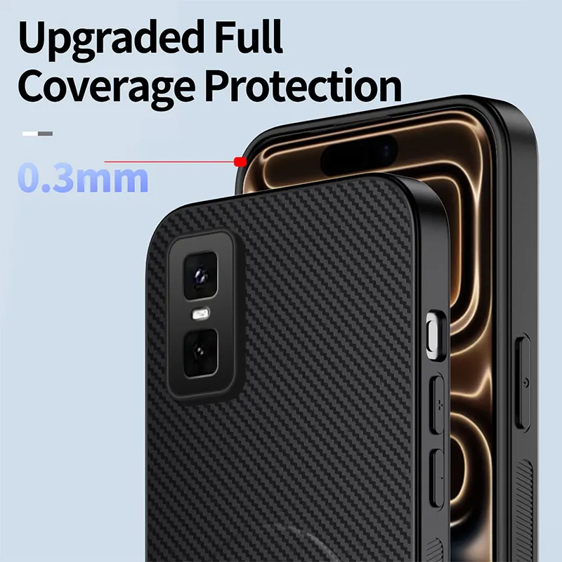 Luxury Carbon Fiber Shockproof Phone Holder with Magnetic Wireless Charging Feature