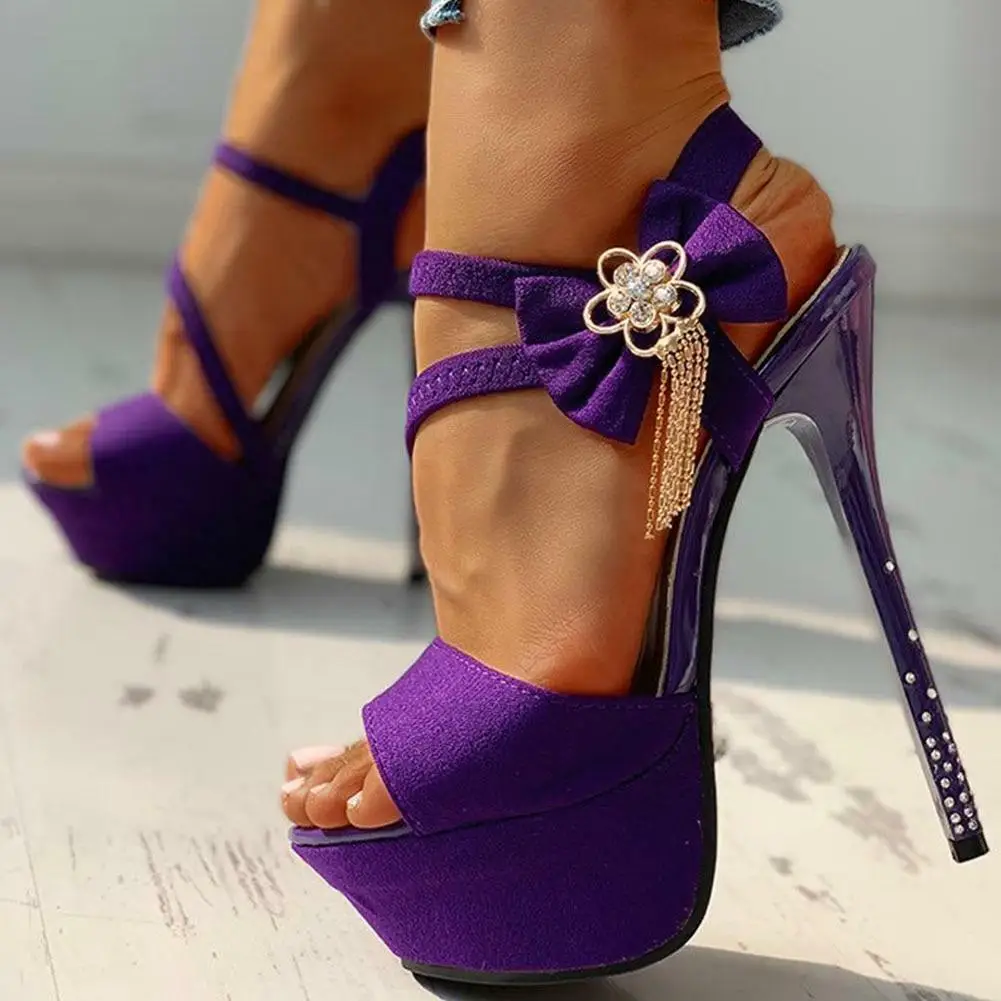 

Sexy Women Rhinestone Buckle High Heels Stiletto Platform Sandals Party ShoesNew 2024