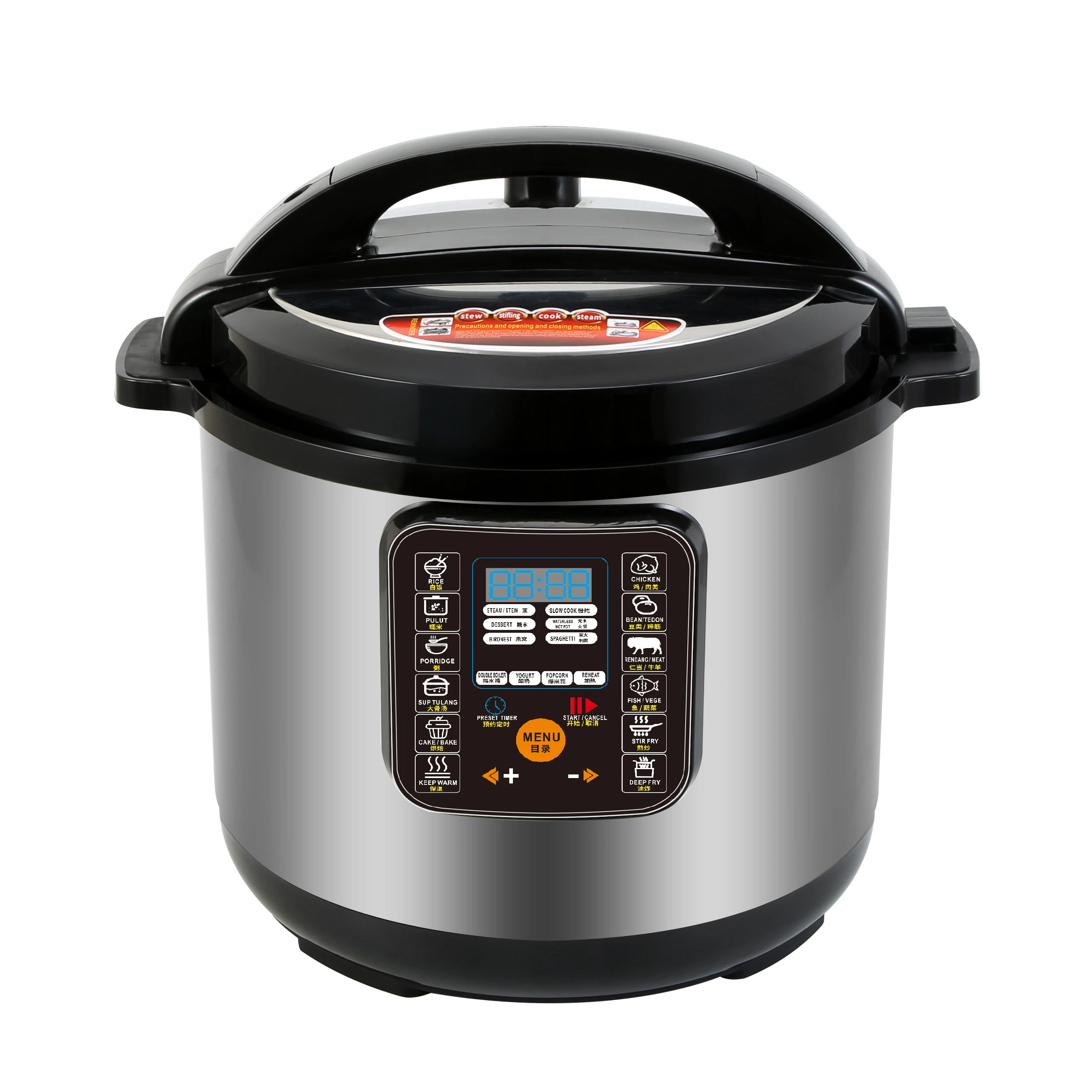 Cookingware Electric Pressure Cooker Rice Cooker 12L Big Size Double Coating Aluminum Pot With Two Steamers With CE CB RoHS