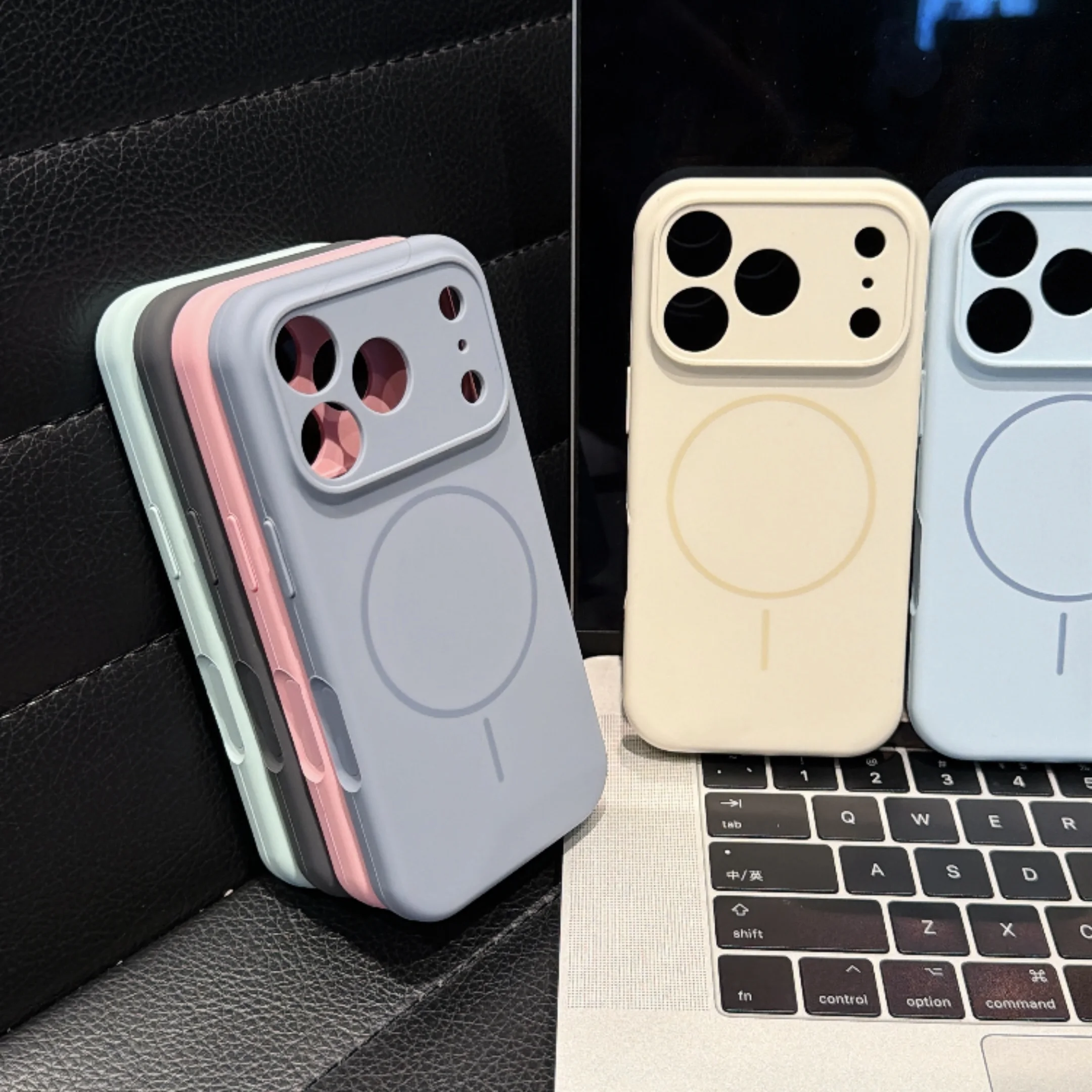 Magnetic Liquid Silicone Soft Phone Case with Magsafe Charging Support
