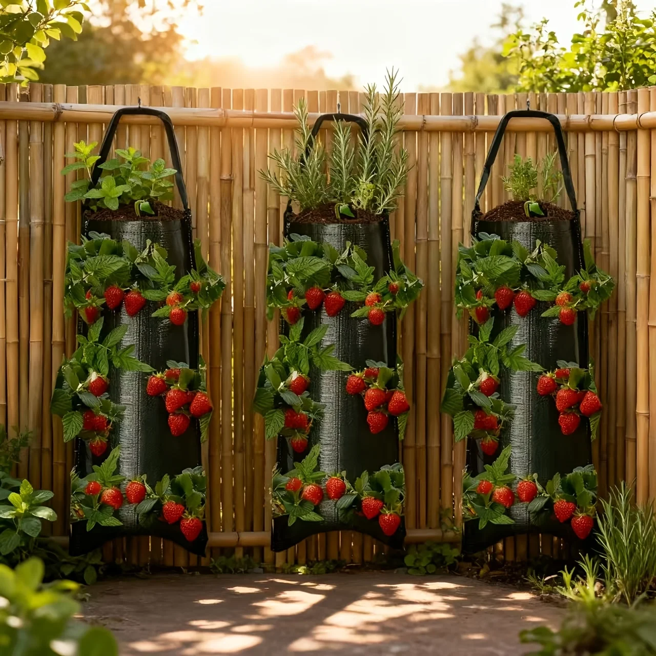 Multifunktionale Gemüse- und Obst-Pflanzbeutel, Wandmontierter Faltbarer Pflanzbeutel, Heimgärtnerei, Balkon-Gemüsegarten