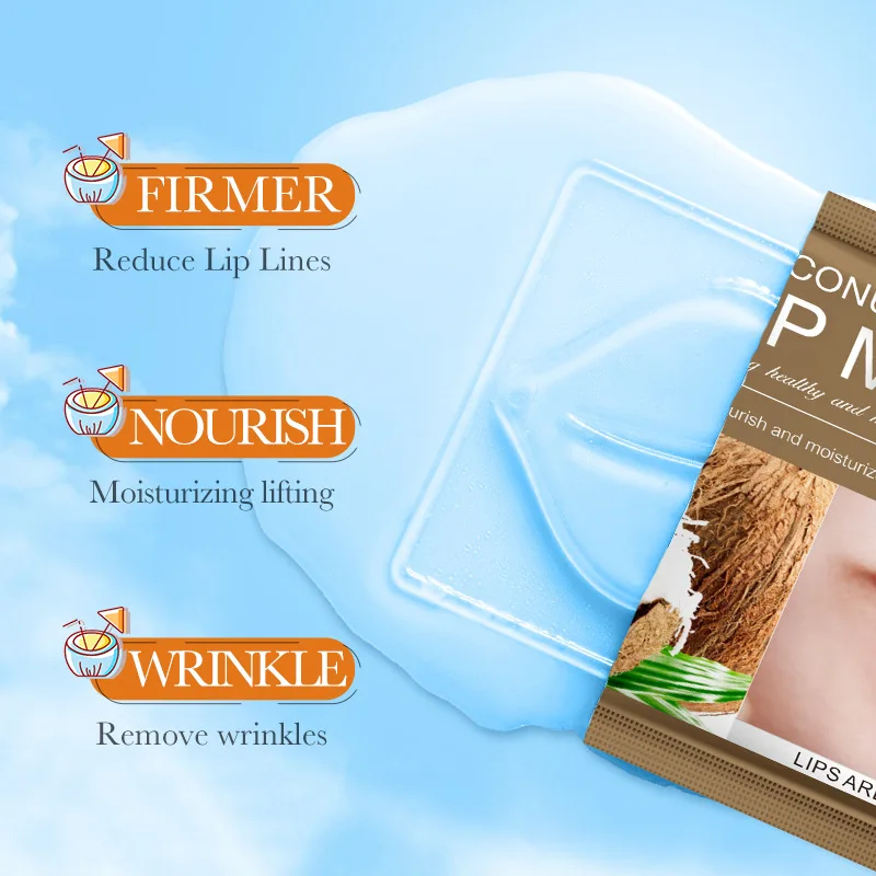 10pcs SADOER Fruits Moisturizing Lip Mask Lips Skin Care Nourishing Hydrating Crystal Collagen Gel Lip Patches Lips Plumper
