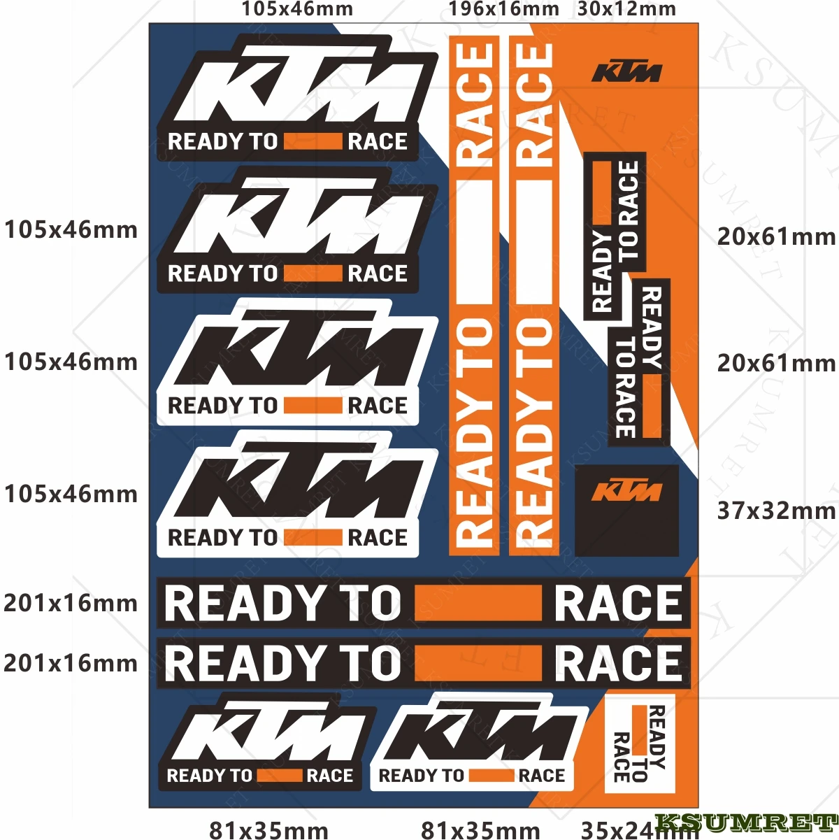 Vinyl Ktm Motorcycle Sticker Decal