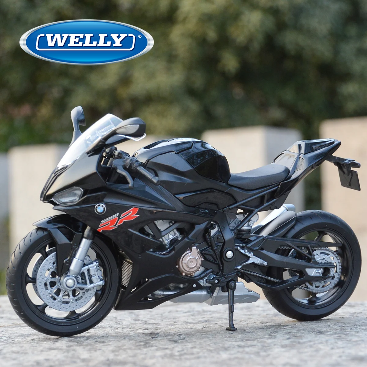 WELLY 1:12 BMW S1000RR 합금 스포츠 오토바이 모델, 다이캐스트 금속 장난감, 스트리트 레이싱 오토바이 모델 컬렉션, 어린이 선물 