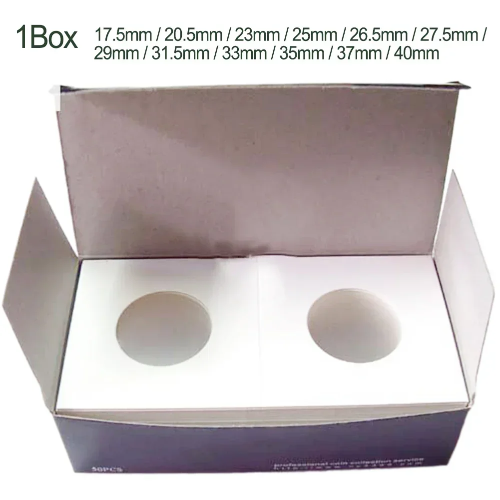 12 Specifications Coin Holders Stamp Holder Cover Coin Storage Square Cardboard Case Album Collection Clip Holder album NEW