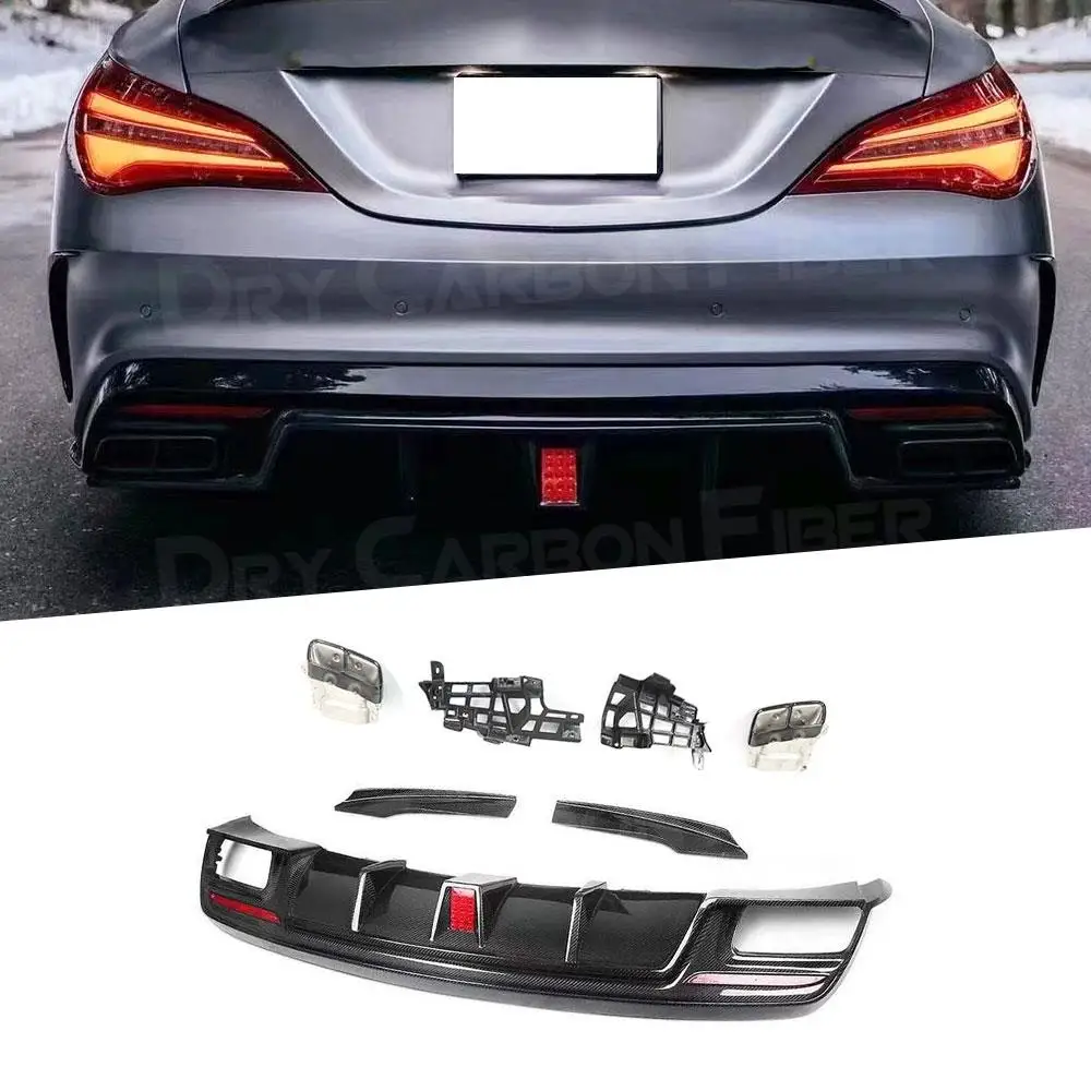 

Для Benz CLA Class W117 CLA200 CLA250 CLA260 CLA45 AMG 2013-2018, углеродное волокно, фоторазветвители с наконечниками