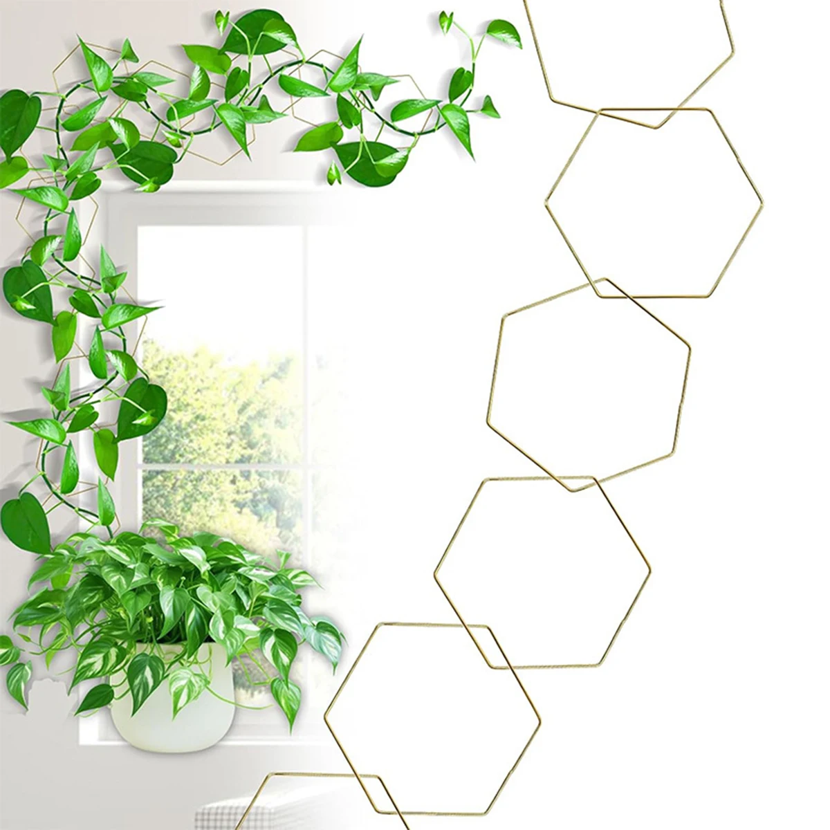Trellis for Climbing Plants, Plant Climber Support with Connect-Hooks, for Ivy Flower, Garden Plant Wall Trellis,18pcs Hexagons