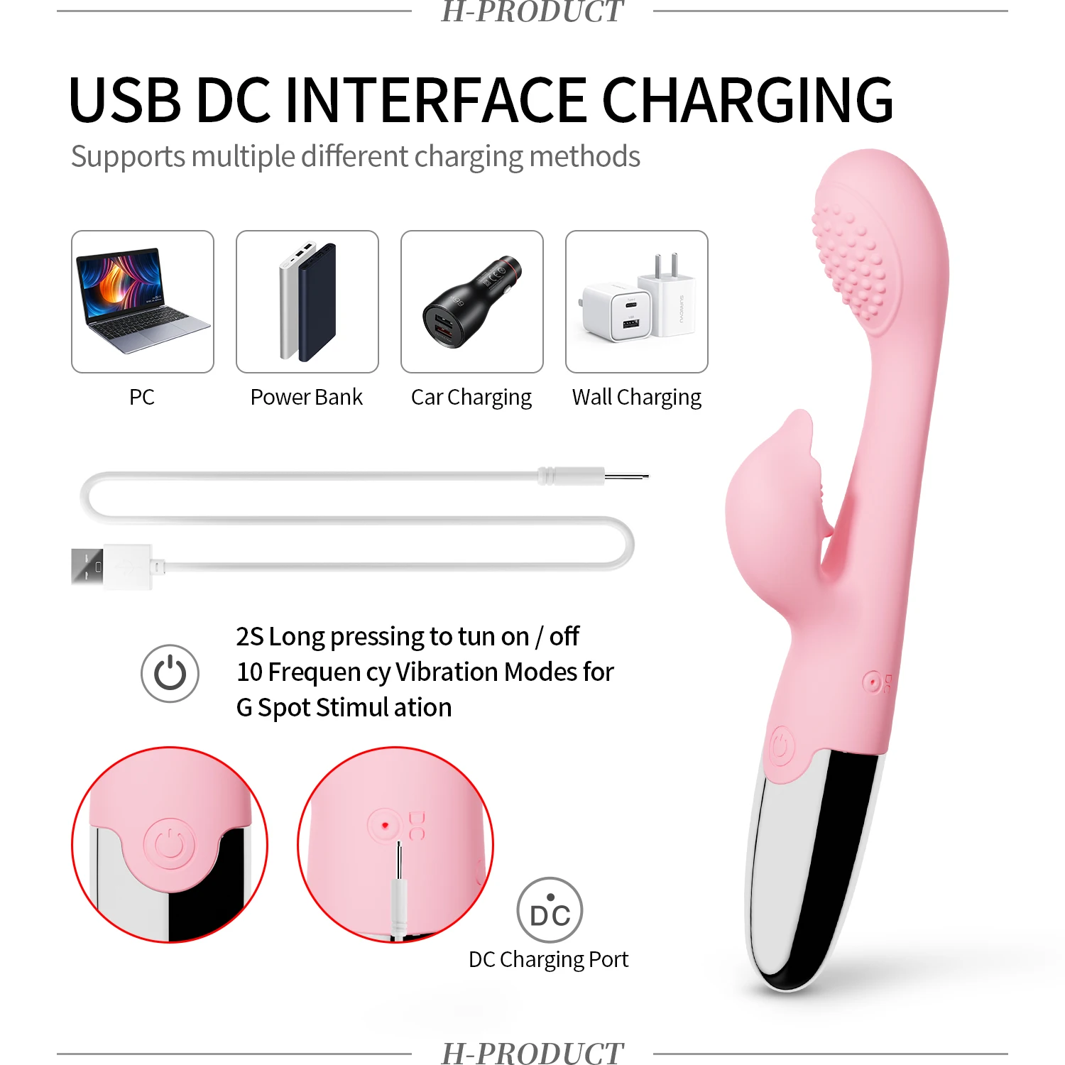 10 velocità vibratori bacchetta magica silicone G-spor Masurbaion giocattoli per delfino vibrazione AV malato giocattolo del sesso donne eroiche_voghion.com