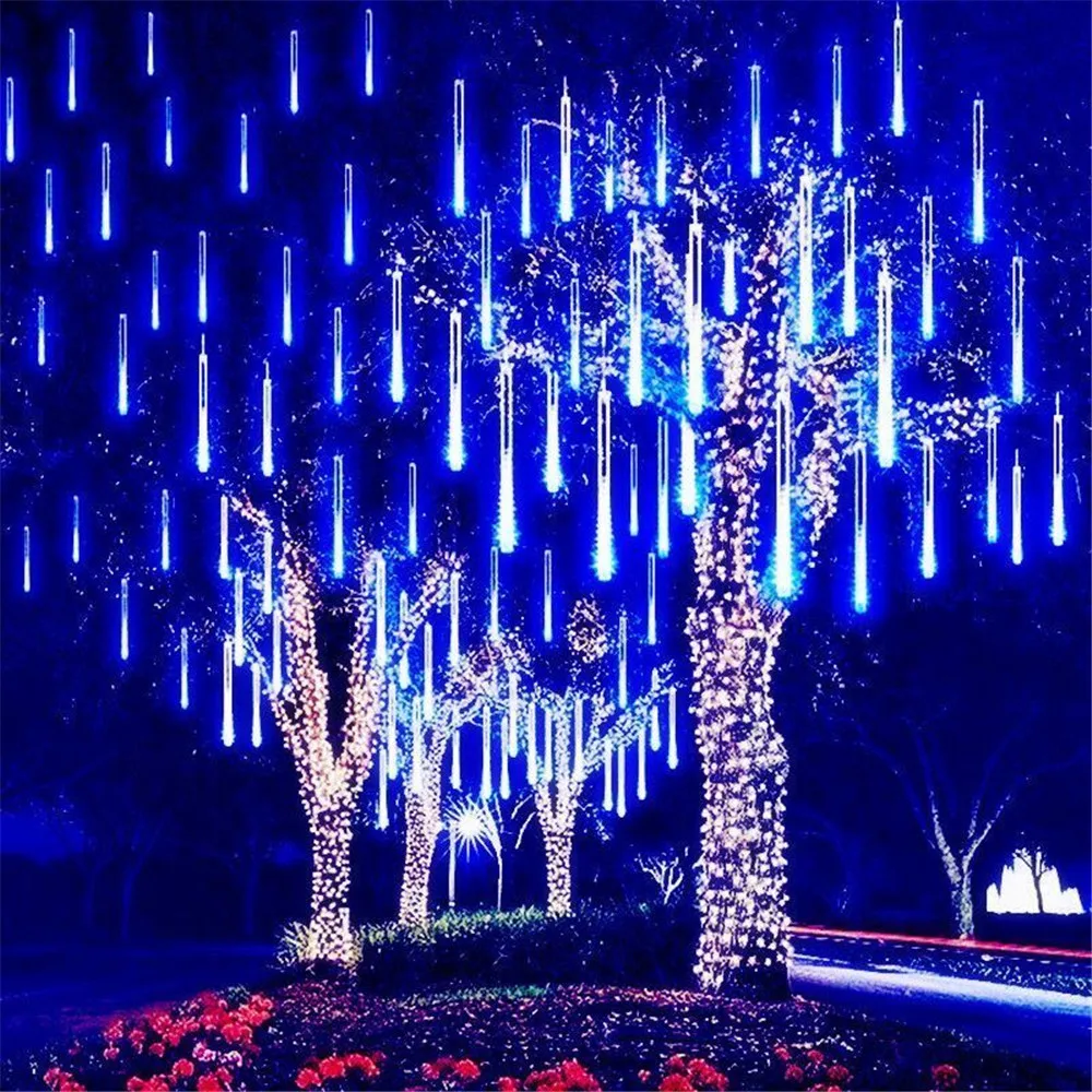 32/24/16/8 Tube US/EU Plug Outdoor LED 8 Tubes Meteor Shower Light String Christmas Lighting Fairy Light Street Decoration