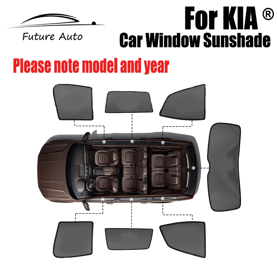 

Custom Magnetic Side Car Window Sunshade For KIA PEGAS KX3 KX5 KX7 FORTE SELTOS Window Curtain Mesh Please Note Your Model