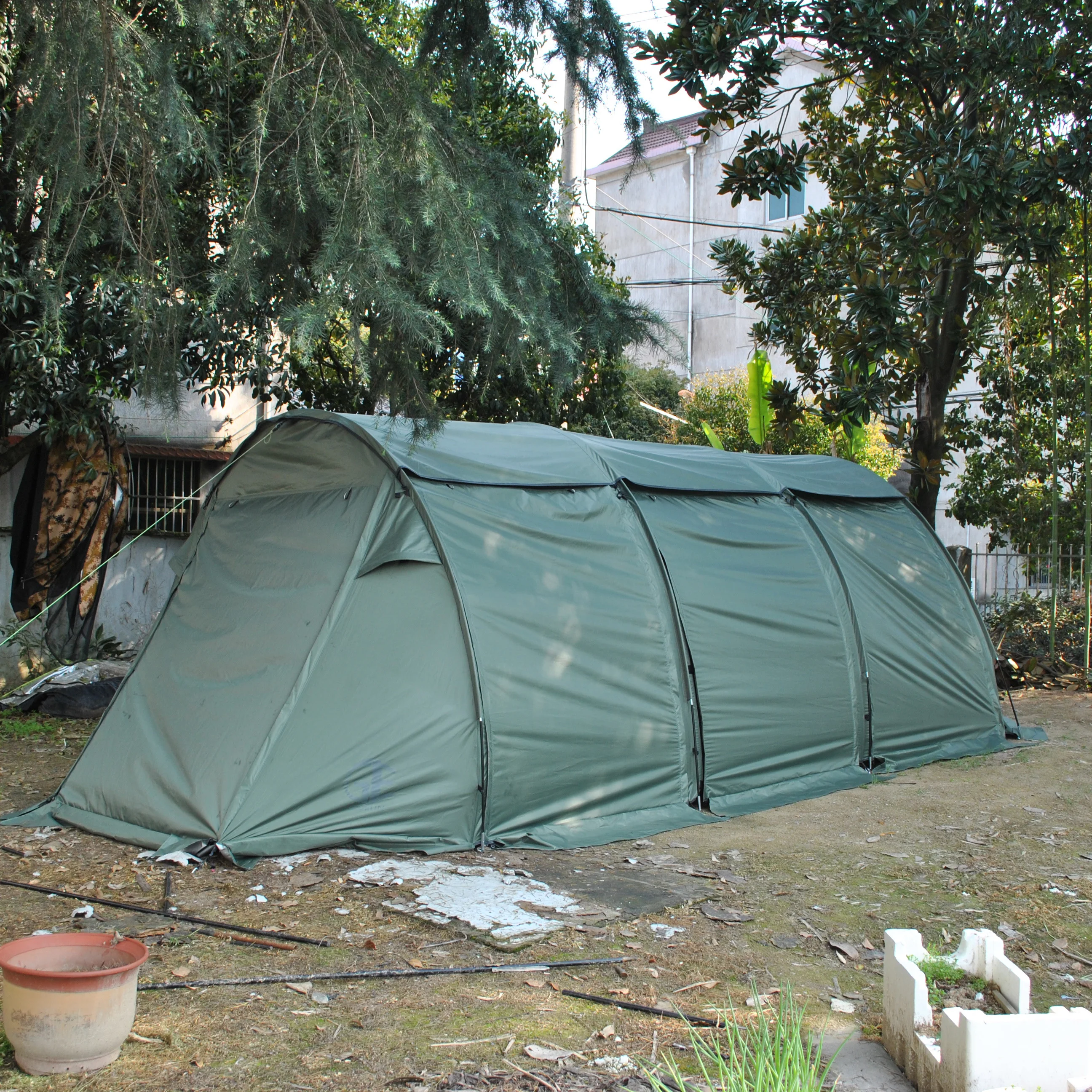 Tente Tunnel FIELDOOR 620 - Familiale 2 Pièces, 2 Couches (Marron)