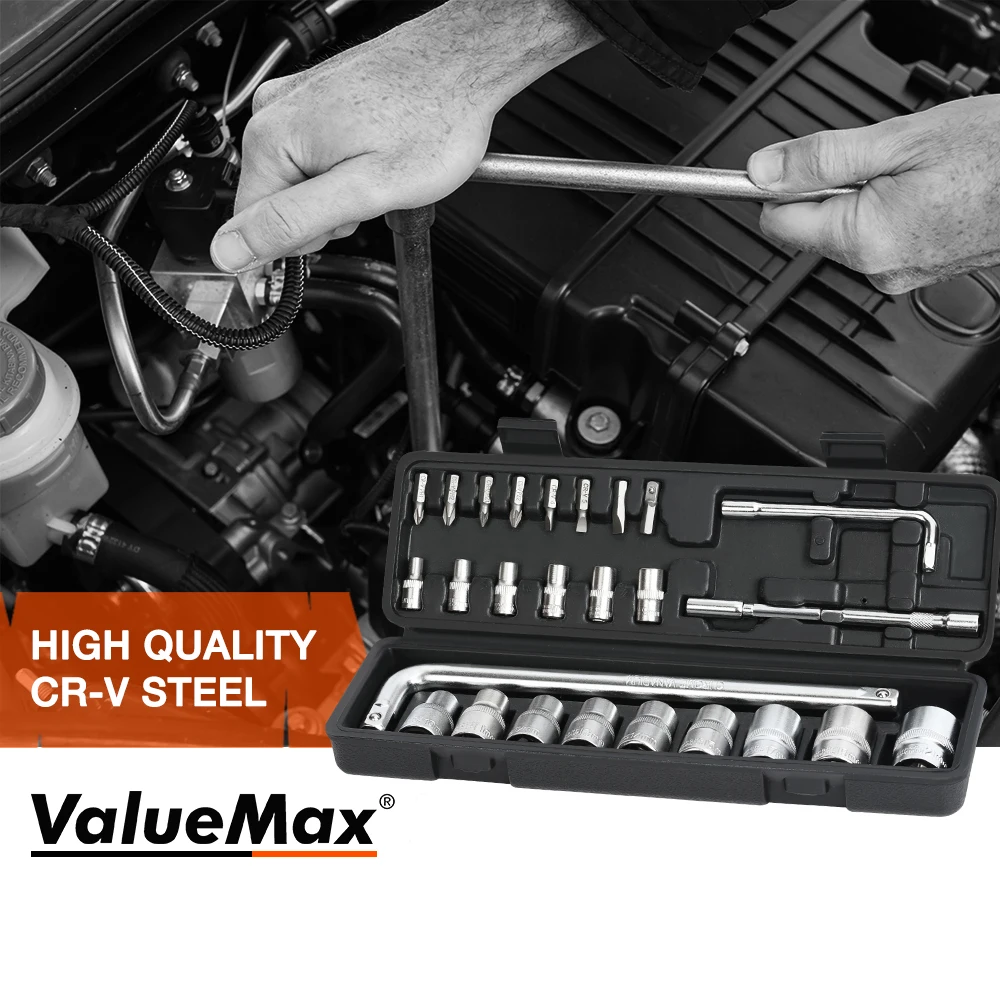 ValueMax 27-122PC 손 도구 세트 자동차 수리 도구 키트 세트 홈 소켓 렌치 세트에 대 한 기계 도구 상자 래칫 드라이버 키트