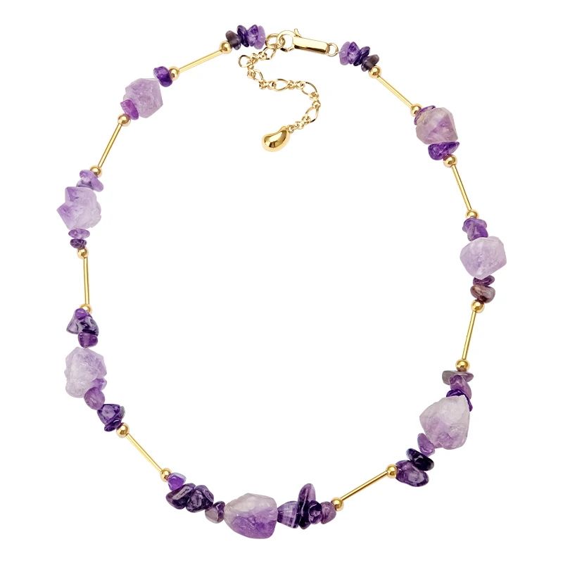 

Choker Necklace Women Statement Natural Colorful Stone Chain Necklaces Gold Color Boho Holiday Jewelry OEM Wholesale