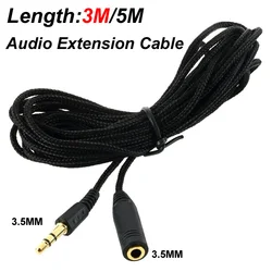 Premium Audio Stereo Extension Cable - 3.5mm Male to Female AUX Extender for Headphones, Earphones, and Speakers