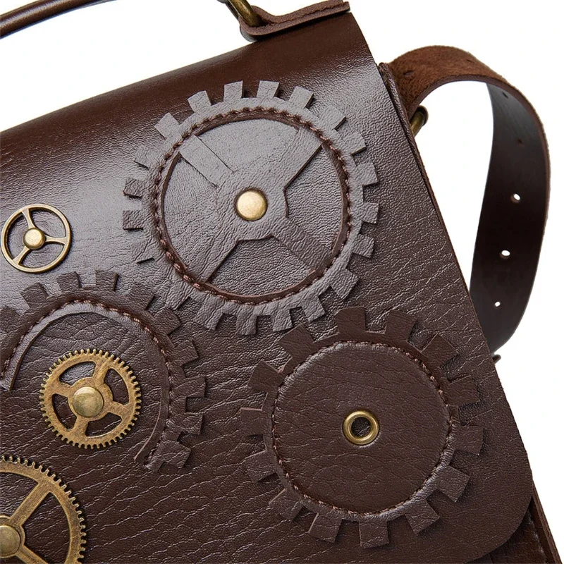 Retro Steampunk Women Shoulder Bags Vintage Clock Money Clutch Handbag Daily Ladies Casual Crossbody Purse Fashion Personality A 4