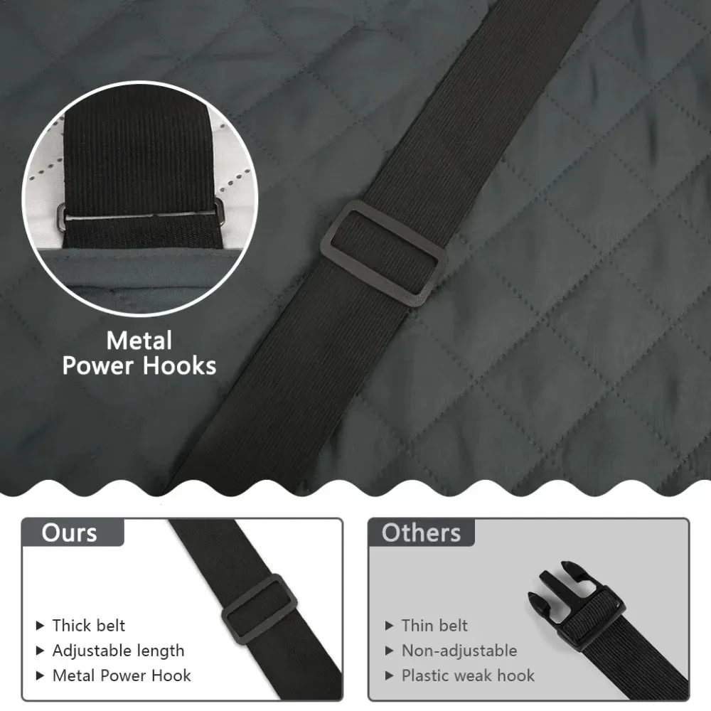 Quilted Recliner Sofa Cover Waterproof Armchairs Slipcovers Dogs Pets Kids Anti-Slip with Side Pockets Elastic Strap Protector 3