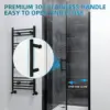 Adjustable Frameless Pivot Shower Door Matte Black Hardware Finish Certified Clear Tempered Glass Shower Enclosure 4